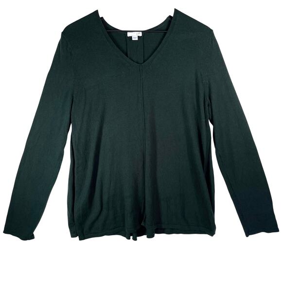 J. JILL V-Neck Sweater Size M Cotton Lightweight Business Casual Fall Academia - Picture 1 of 12